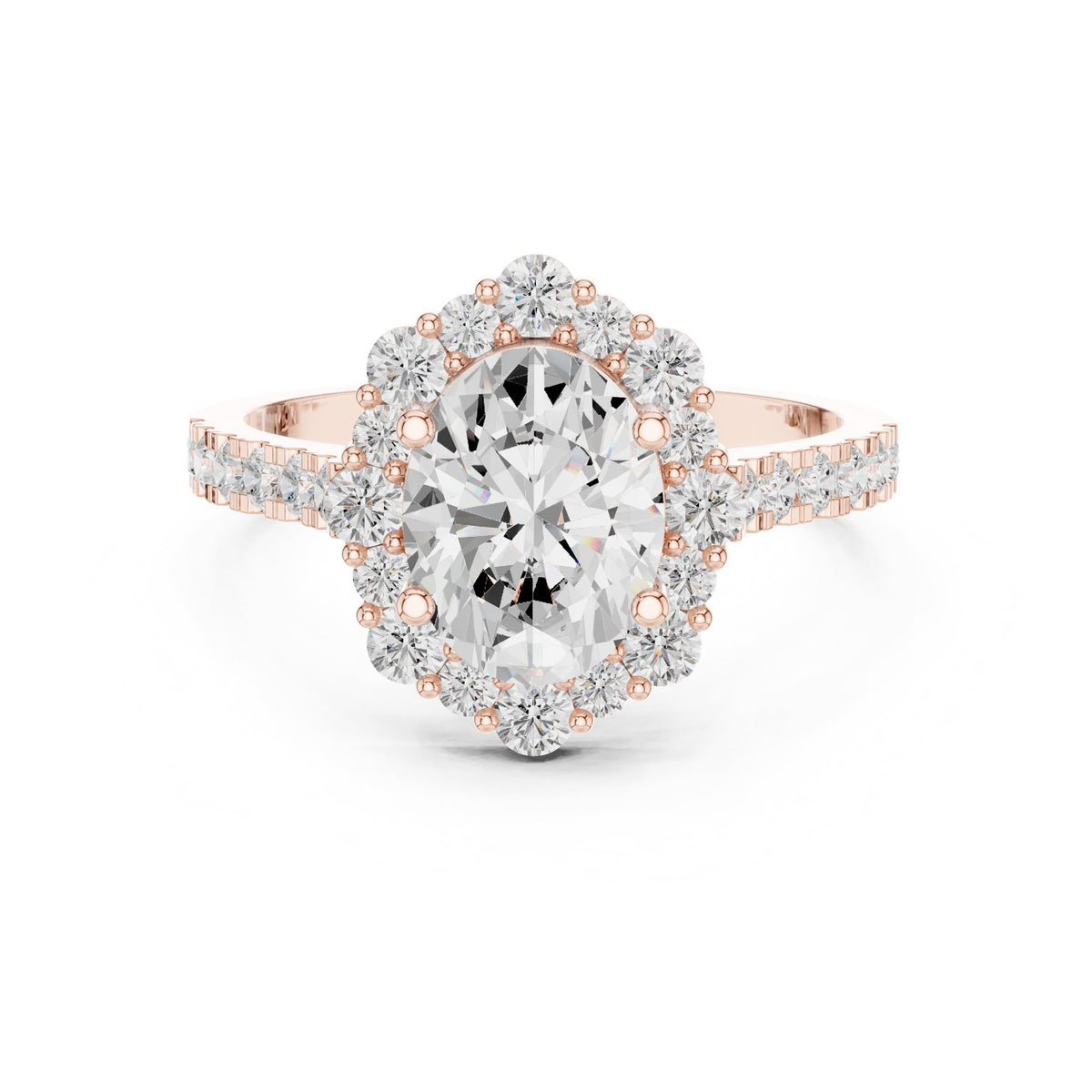 Oval Halo Lab Grown Diamond Engagement Ring