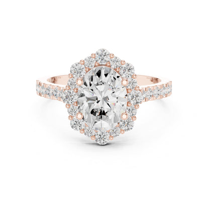 Oval Halo Lab Grown Diamond Engagement Ring