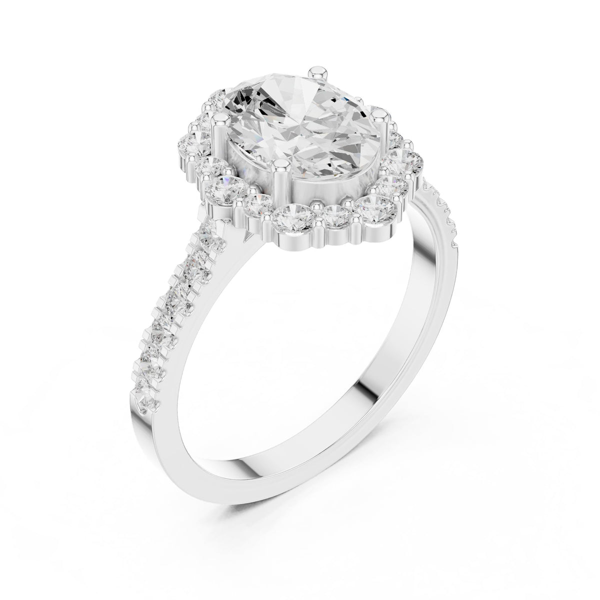 Oval Halo Lab Grown Diamond Engagement Ring