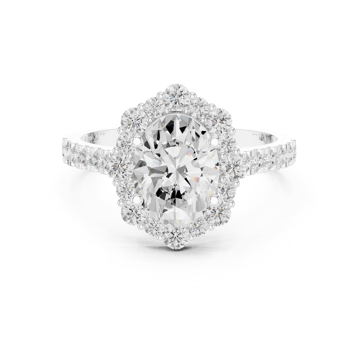 Oval Halo Lab Grown Diamond Engagement Ring