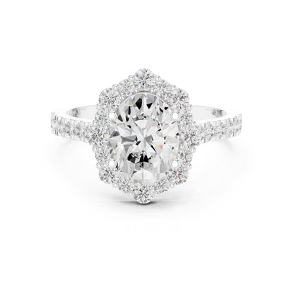 Oval Halo Lab Grown Diamond Engagement Ring