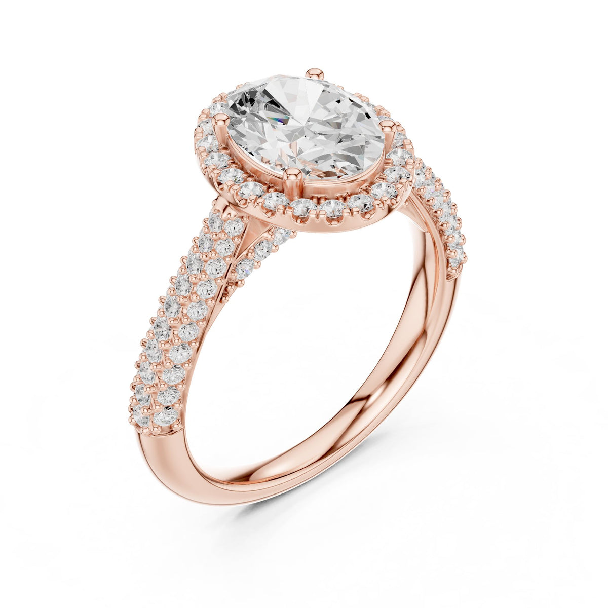 Oval Halo Lab Grown Diamond Engagement Ring