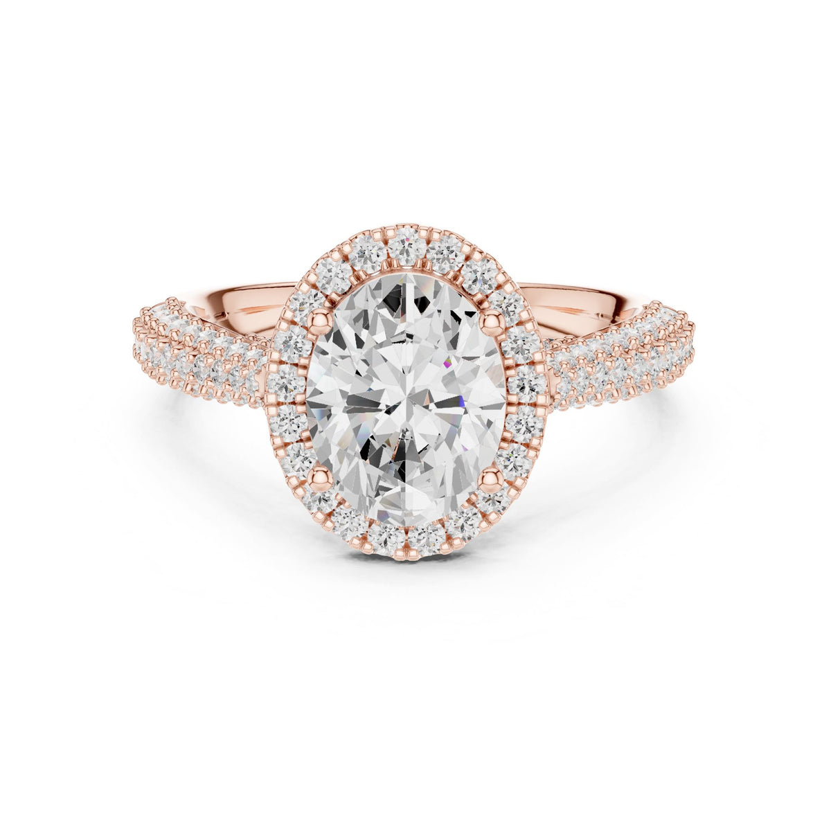 Oval Halo Lab Grown Diamond Engagement Ring