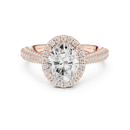 Oval Halo Lab Grown Diamond Engagement Ring