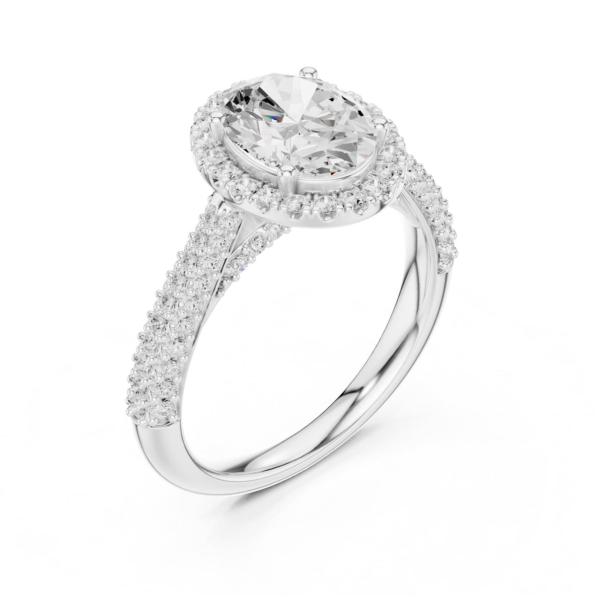 Oval Halo Lab Grown Diamond Engagement Ring