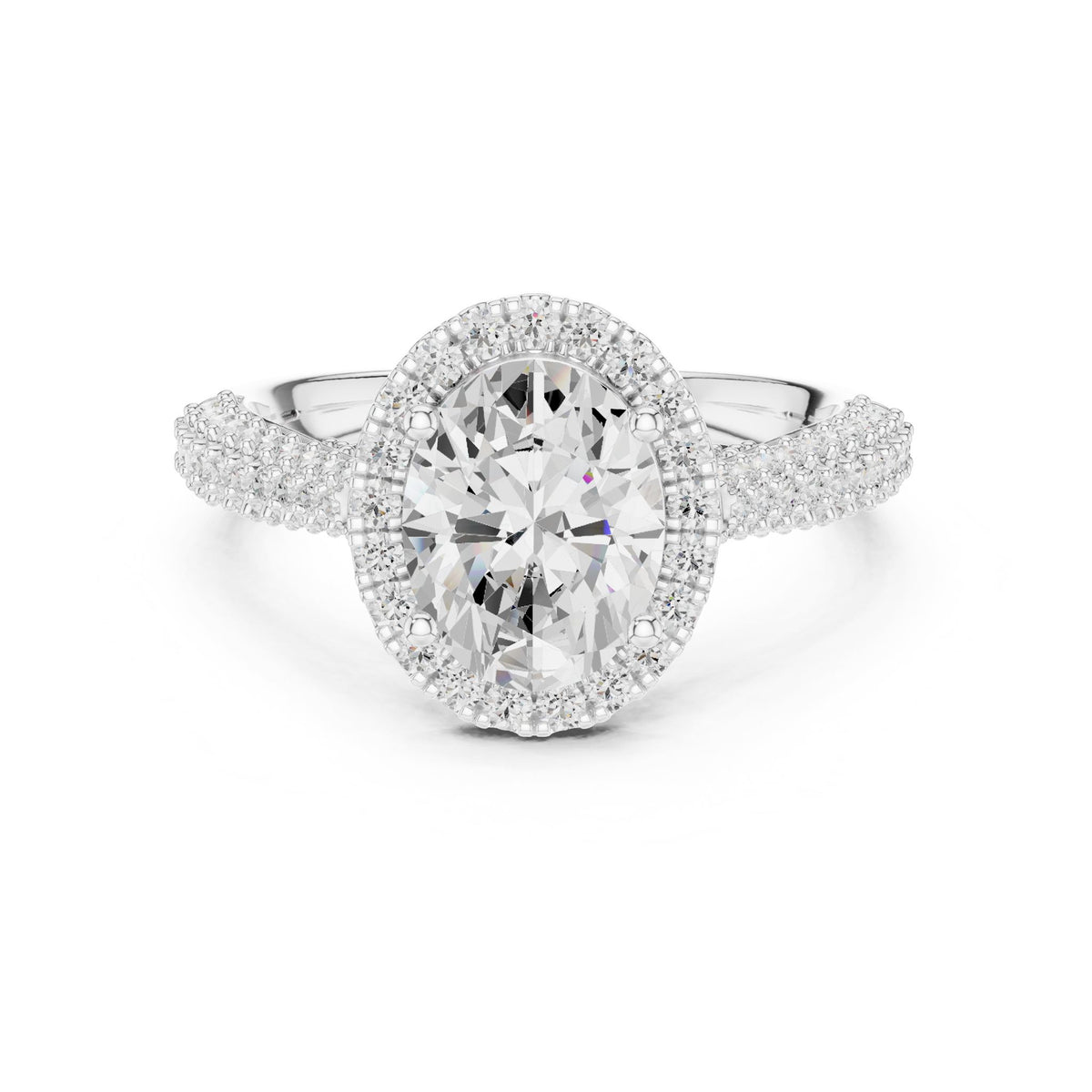 Oval Halo Lab Grown Diamond Engagement Ring