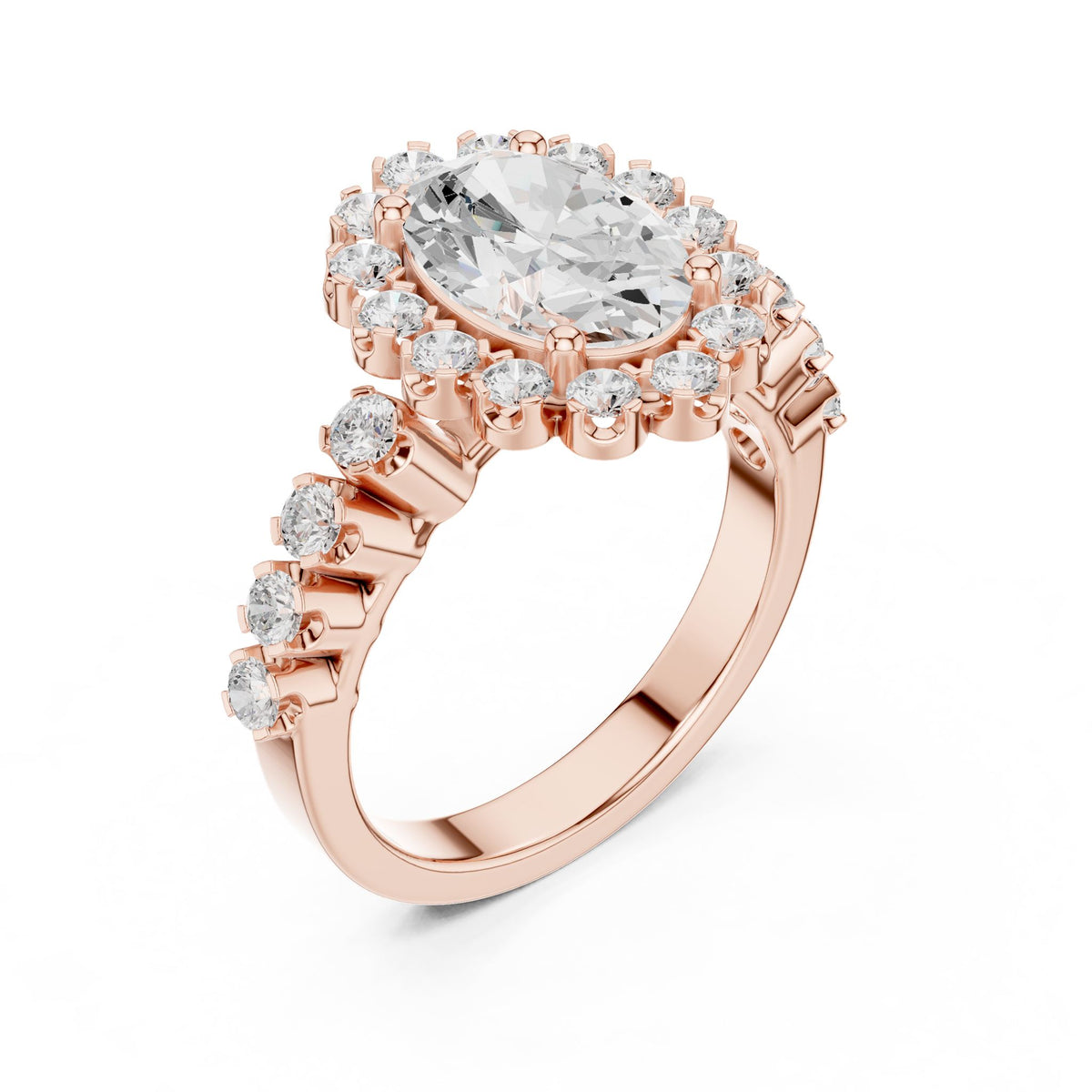 Oval Halo Lab Grown Diamond Engagement Ring