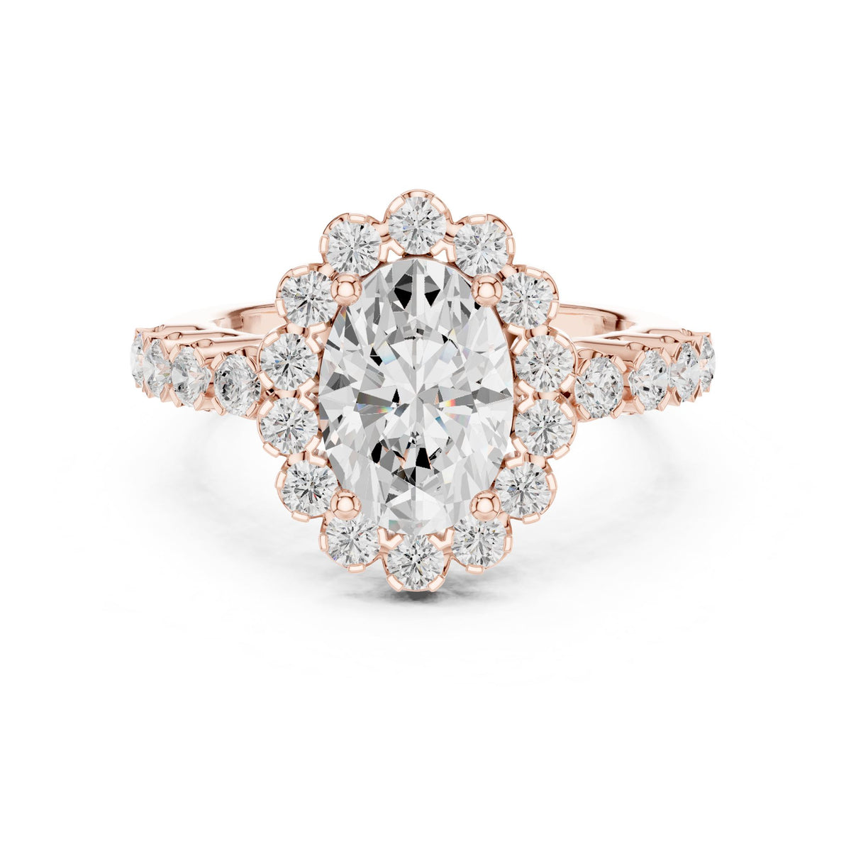 Oval Halo Lab Grown Diamond Engagement Ring