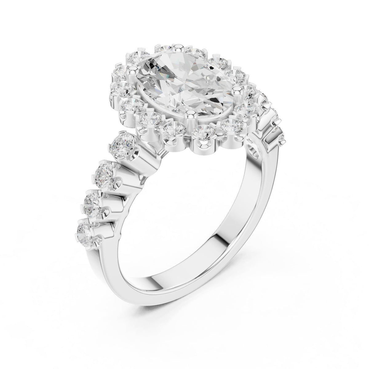 Oval Halo Lab Grown Diamond Engagement Ring