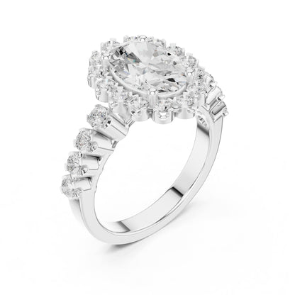 Oval Halo Lab Grown Diamond Engagement Ring