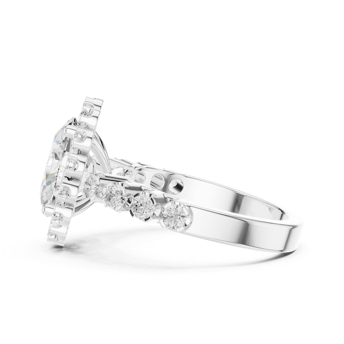 Oval Halo Lab Grown Diamond Engagement Ring