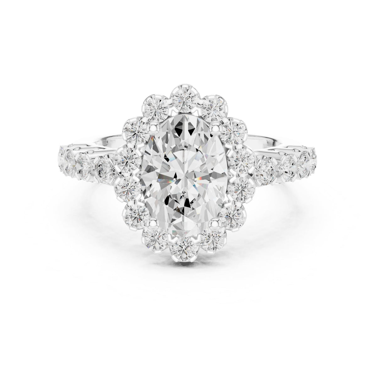 Oval Halo Lab Grown Diamond Engagement Ring