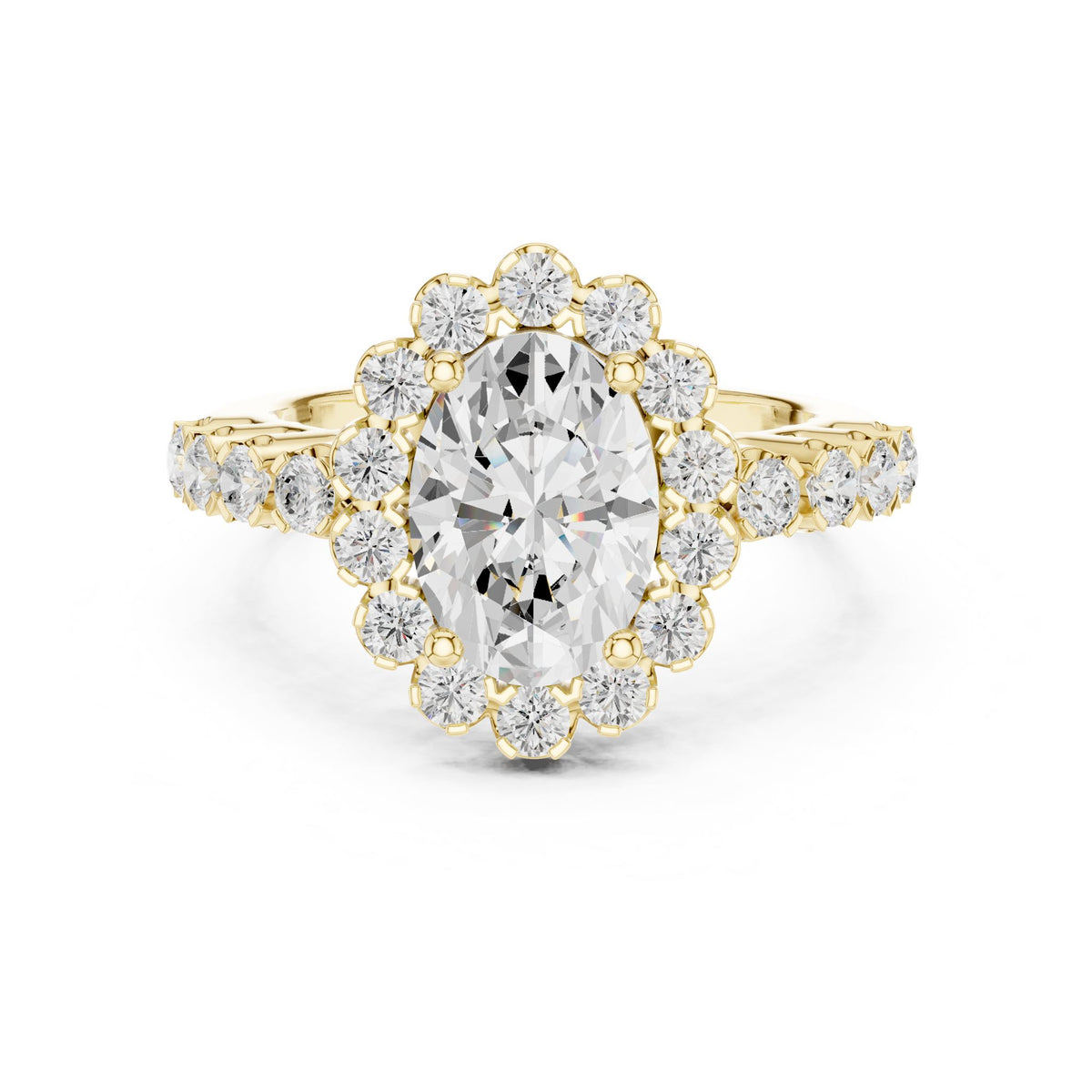Oval Halo Lab Grown Diamond Engagement Ring