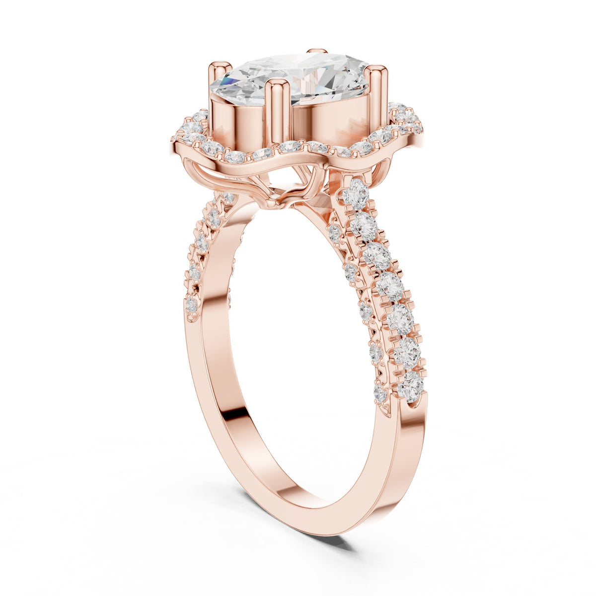 Oval Halo Lab Grown Diamond Engagement Ring