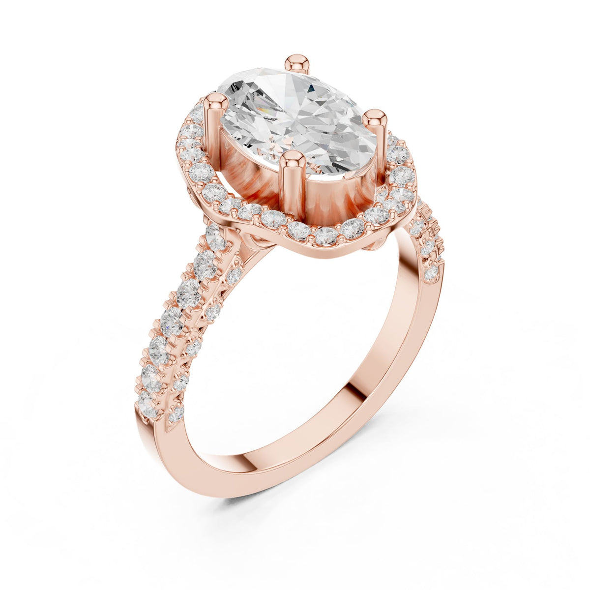 Oval Halo Lab Grown Diamond Engagement Ring