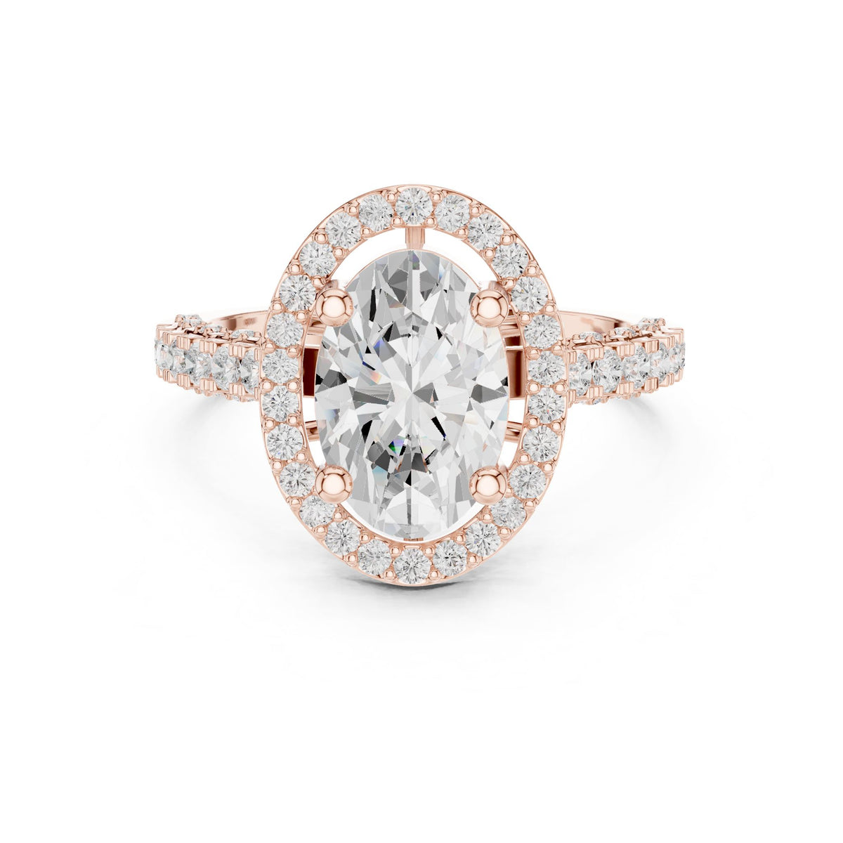 Oval Halo Lab Grown Diamond Engagement Ring