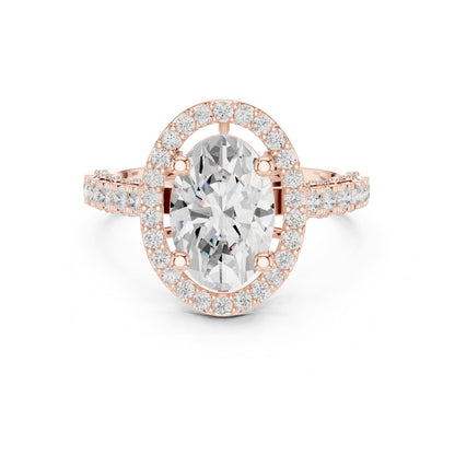 Oval Halo Lab Grown Diamond Engagement Ring