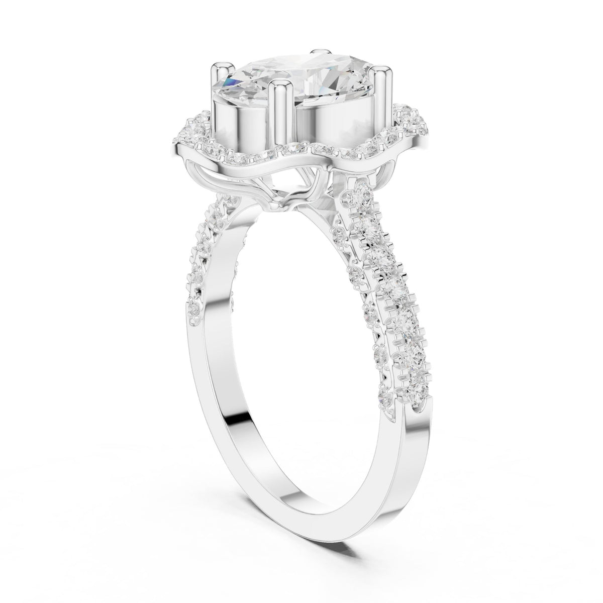Oval Halo Lab Grown Diamond Engagement Ring