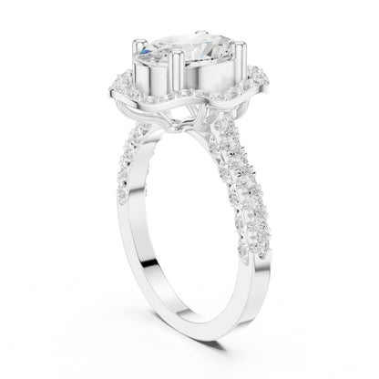 Oval Halo Lab Grown Diamond Engagement Ring