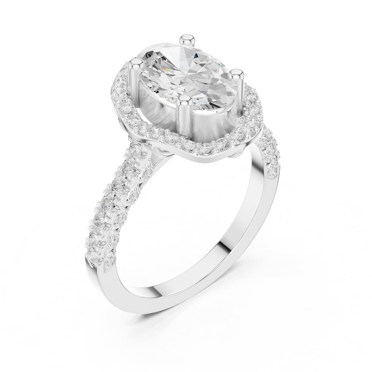Oval Halo Lab Grown Diamond Engagement Ring