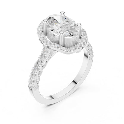 Oval Halo Lab Grown Diamond Engagement Ring
