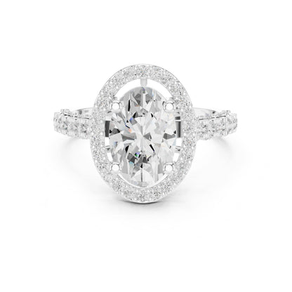 Oval Halo Lab Grown Diamond Engagement Ring