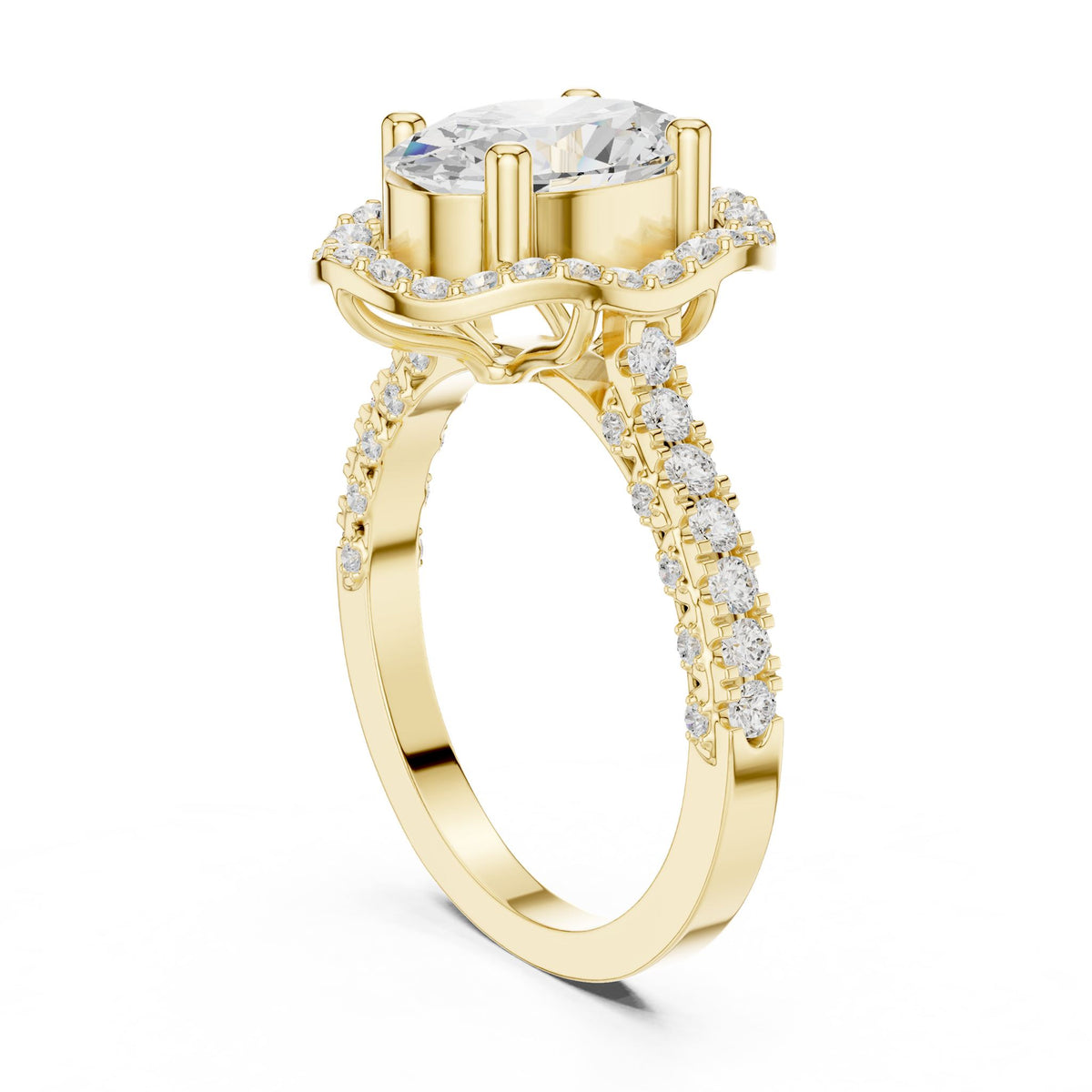 Oval Halo Lab Grown Diamond Engagement Ring