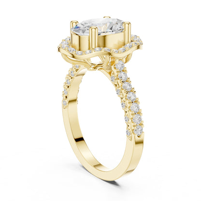 Oval Halo Lab Grown Diamond Engagement Ring