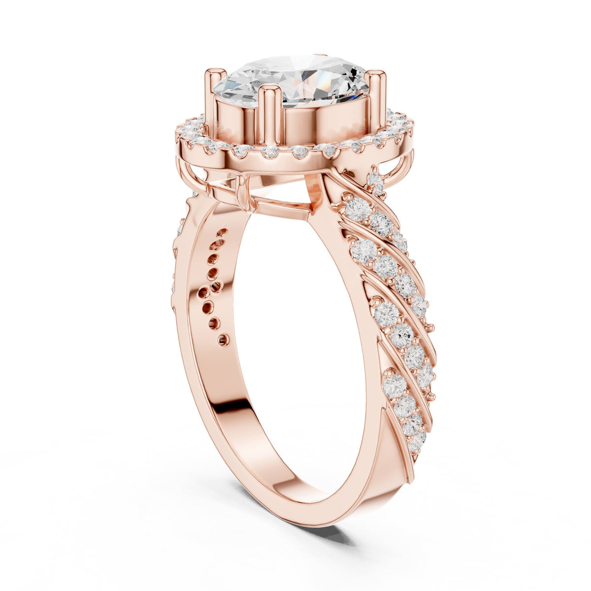 Oval Halo Lab Grown Diamond Engagement Ring