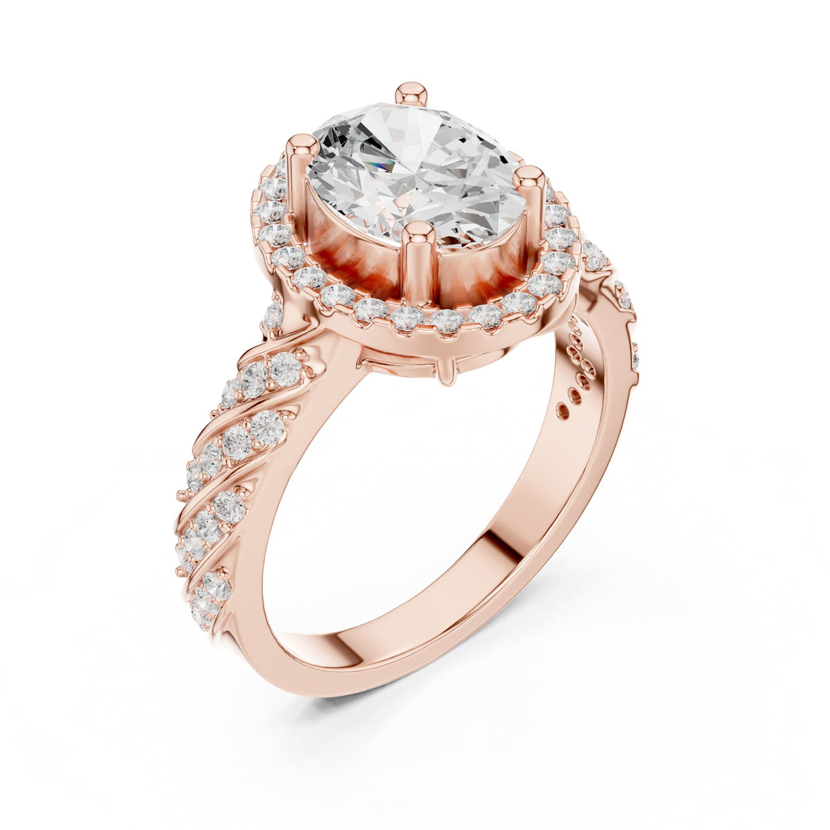 Oval Halo Lab Grown Diamond Engagement Ring