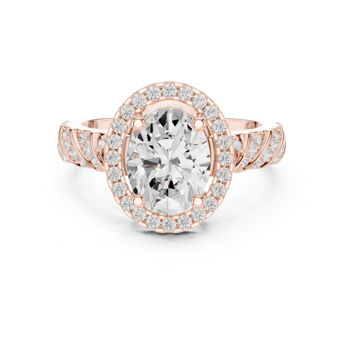 Oval Halo Lab Grown Diamond Engagement Ring