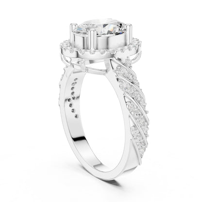 Oval Halo Lab Grown Diamond Engagement Ring
