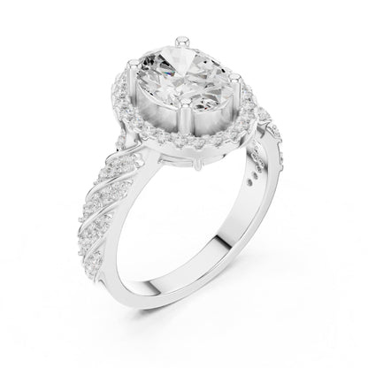 Oval Halo Lab Grown Diamond Engagement Ring