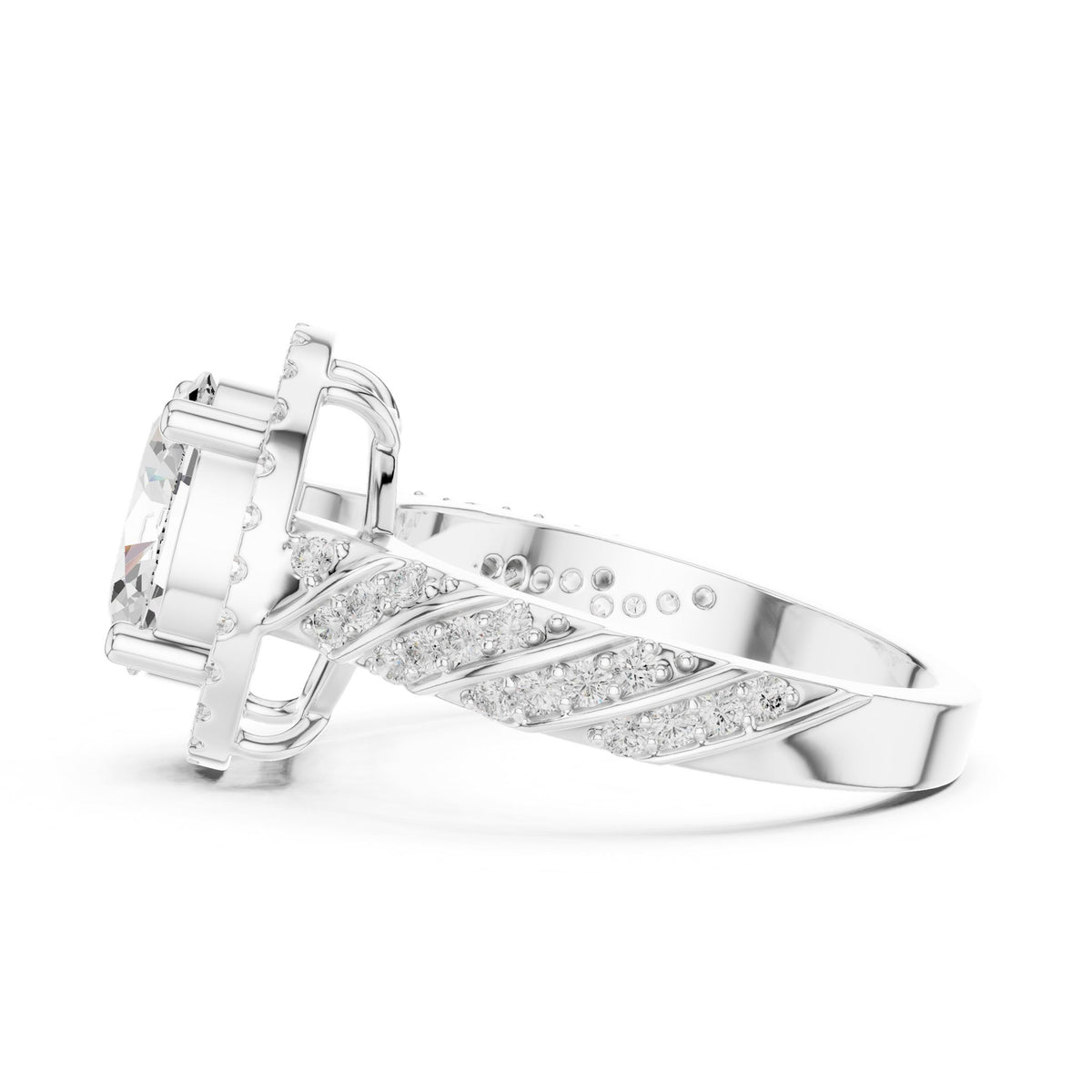 Oval Halo Lab Grown Diamond Engagement Ring