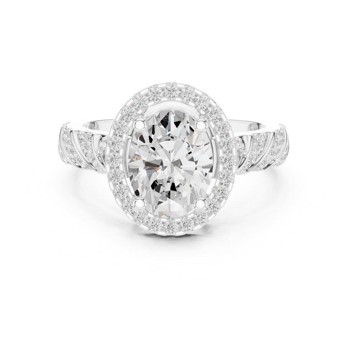 Oval Halo Lab Grown Diamond Engagement Ring