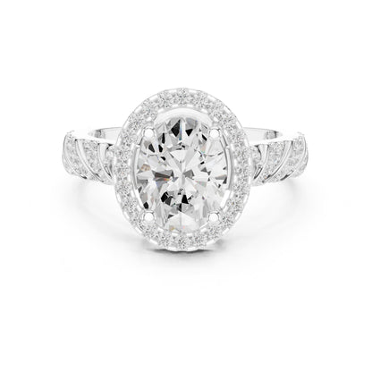 Oval Halo Lab Grown Diamond Engagement Ring