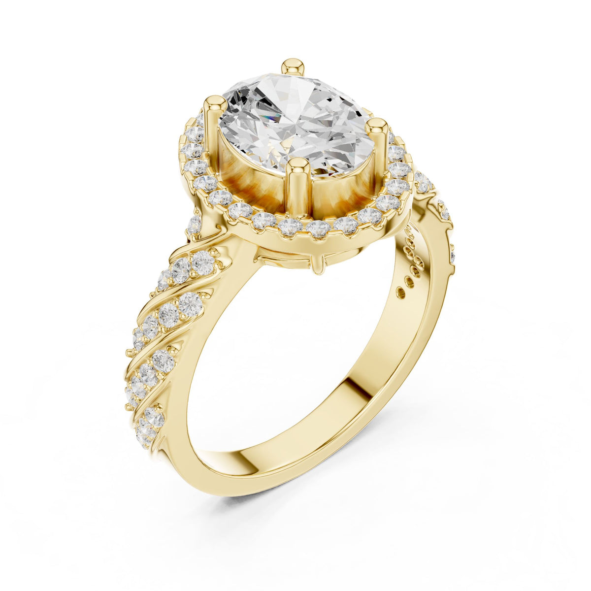 Oval Halo Lab Grown Diamond Engagement Ring
