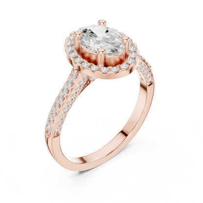 Oval Halo Lab Grown Diamond Engagement Ring