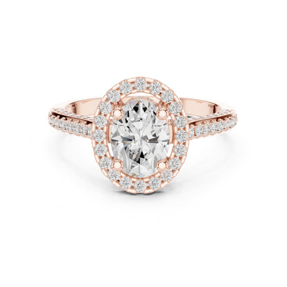 Oval Halo Lab Grown Diamond Engagement Ring