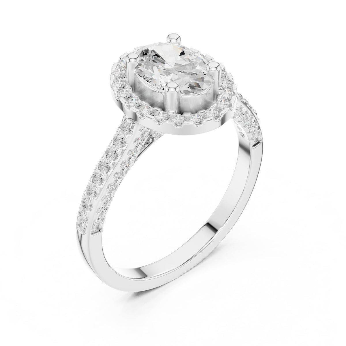Oval Halo Lab Grown Diamond Engagement Ring