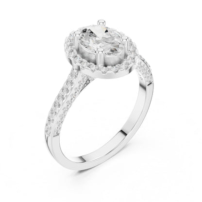 Oval Halo Lab Grown Diamond Engagement Ring