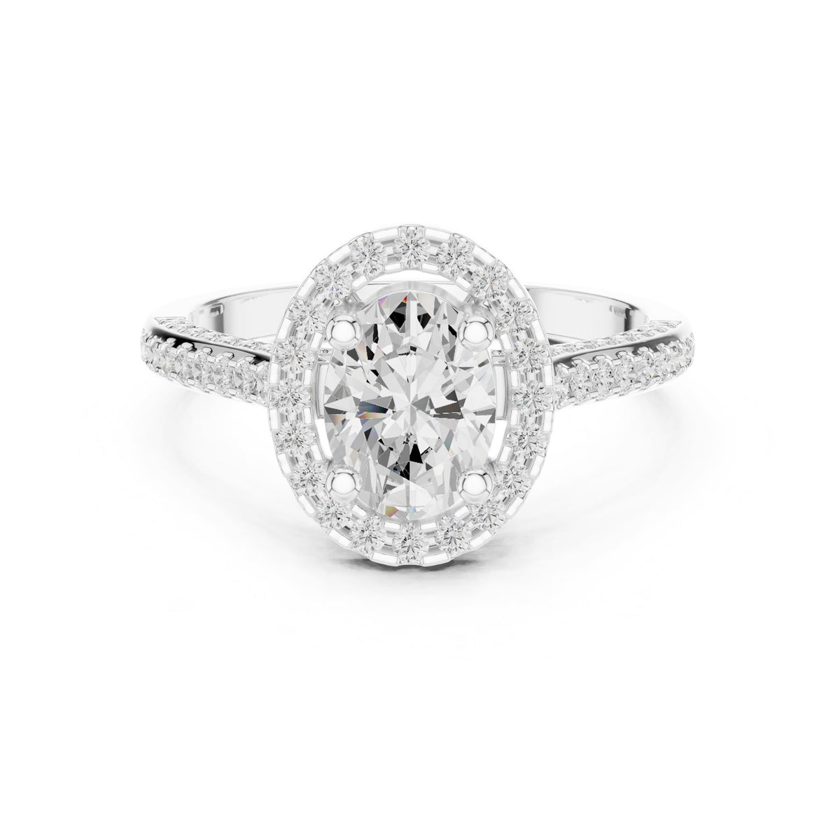 Oval Halo Lab Grown Diamond Engagement Ring