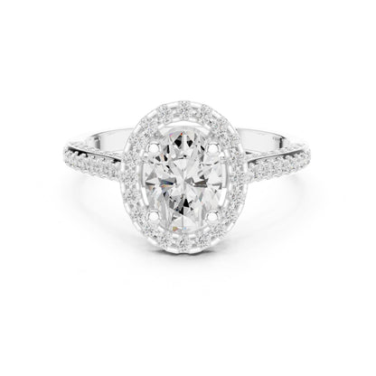 Oval Halo Lab Grown Diamond Engagement Ring