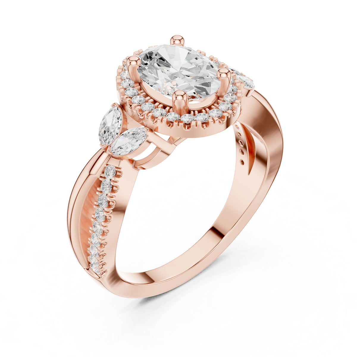 Oval Halo Lab Grown Diamond Engagement Ring
