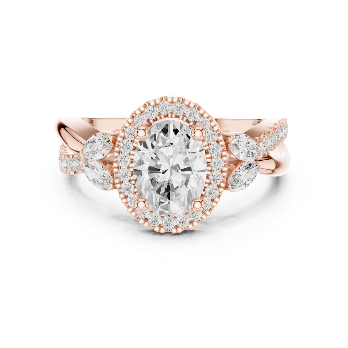 Oval Halo Lab Grown Diamond Engagement Ring
