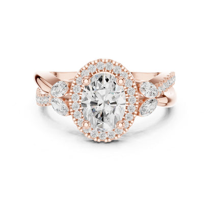 Oval Halo Lab Grown Diamond Engagement Ring