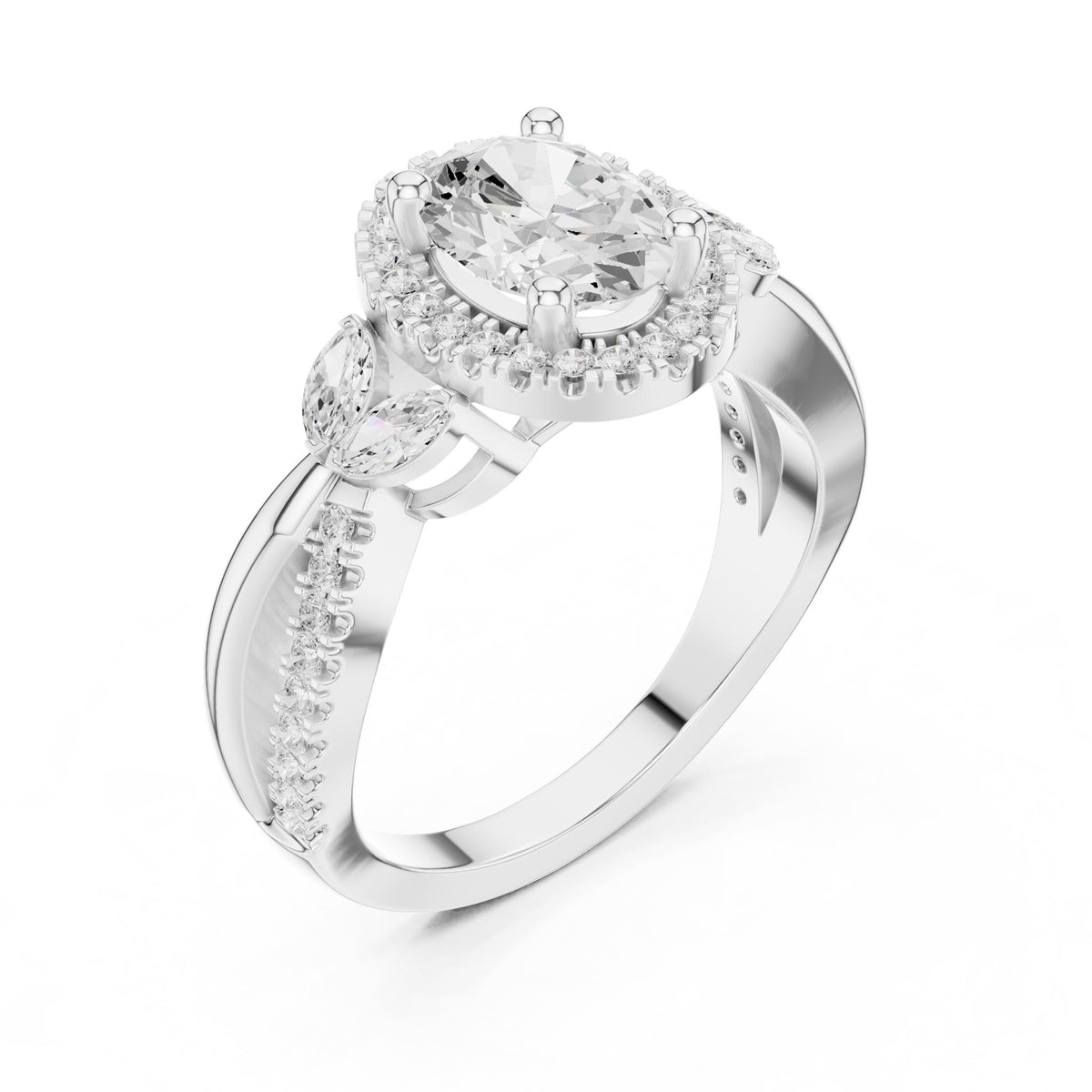 Oval Halo Lab Grown Diamond Engagement Ring