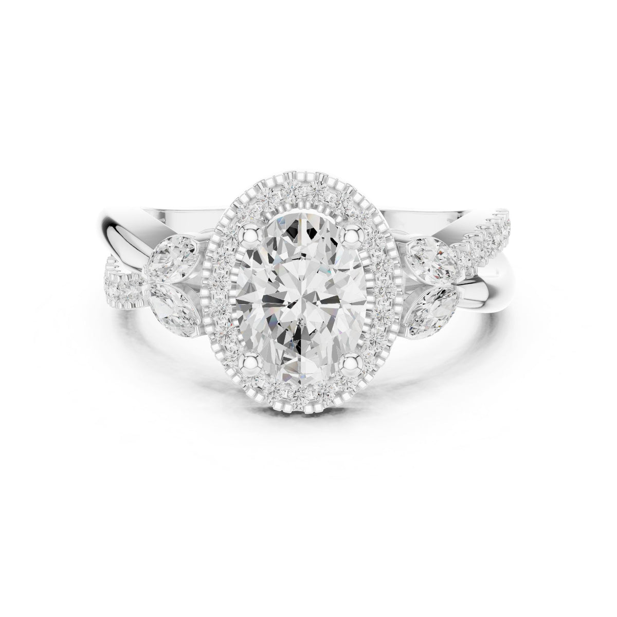 Oval Halo Lab Grown Diamond Engagement Ring