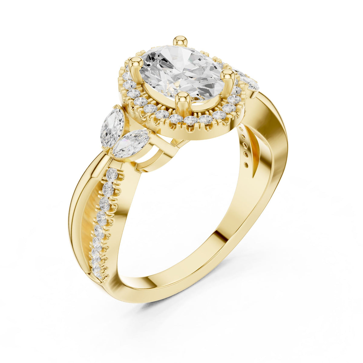 Oval Halo Lab Grown Diamond Engagement Ring