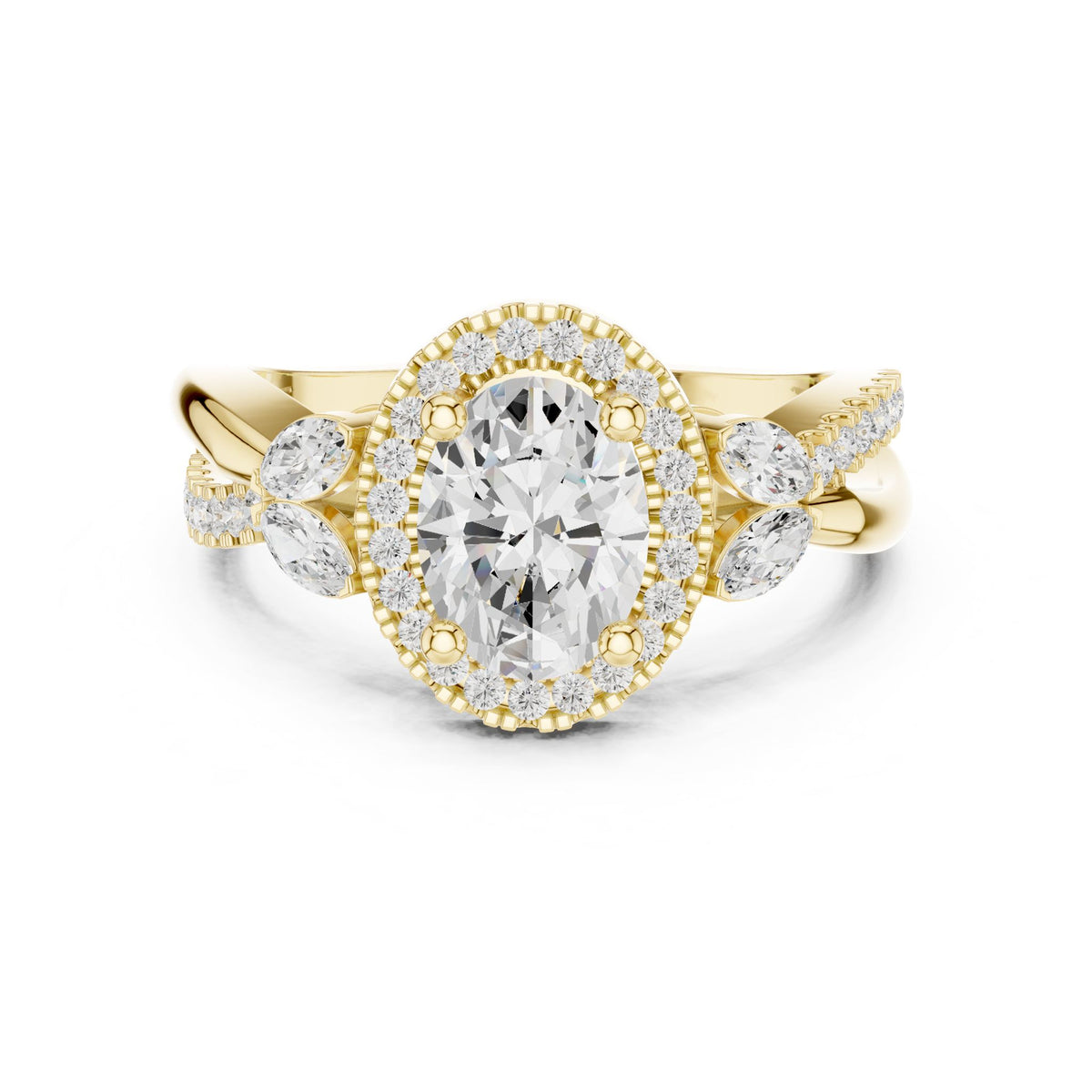 Oval Halo Lab Grown Diamond Engagement Ring